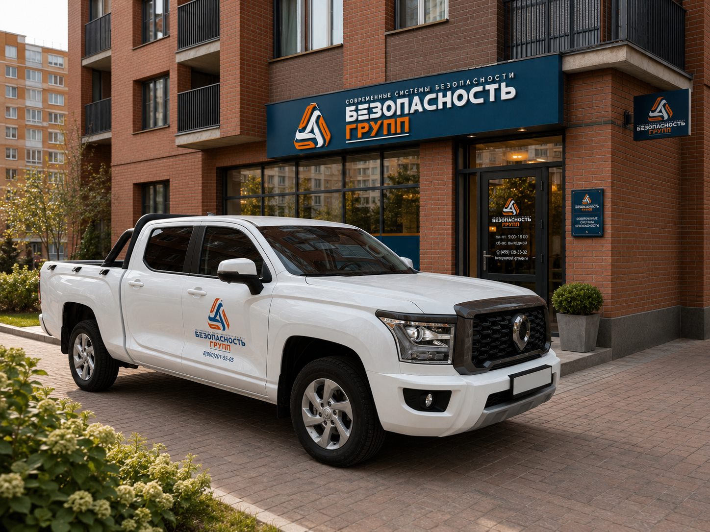 Офис Безопасность Групп и фирменный автомобиль